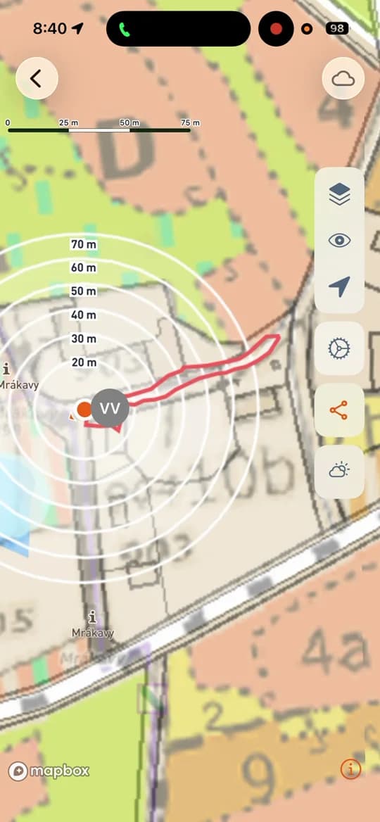 Seguimiento en directo de un perro con collar GPS.