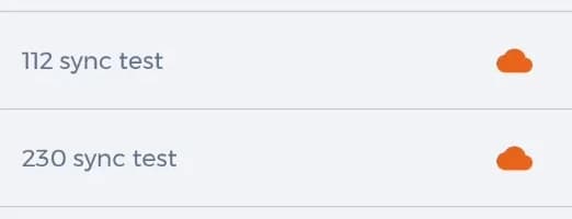 La lista de cotos en modo sin conexión: la nube naranja significa datos descargados en el teléfono.