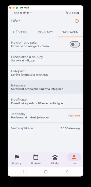 Captura de pantalla de la app HUNTERRA