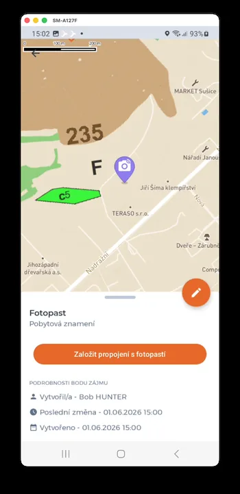Captura de pantalla de la app HUNTERRA