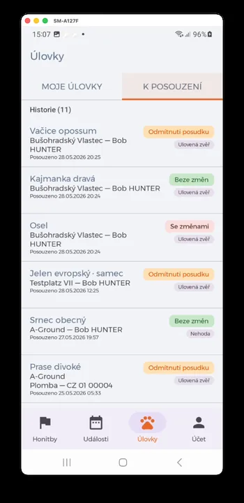 Captura de pantalla de la app HUNTERRA