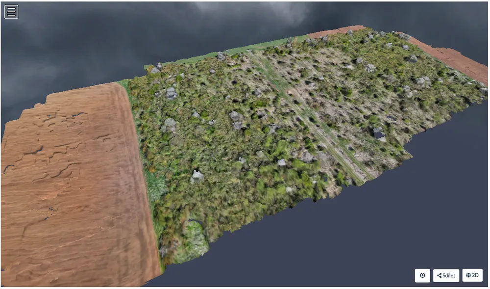 Modelo 3D del terreno captado por dron